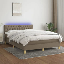 vidaXL Sommier LED Taupe 140x200 cm