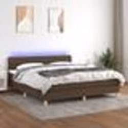 vidaXL Sommier à lattes de lit matelas et LED Marron foncé 160x200 cm - 160 x 200 cm