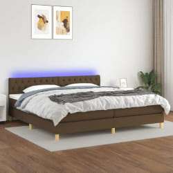 vidaXL Sommier à lattes de lit LED Marron foncé 200x200 cm