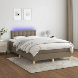 VIDAXL Sommier à lattes LED Taupe 120x200 cm