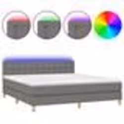 vidaXL Sommier à Lattes de Lit avec Matelas et LED Lit Rembourré Lit Double Lit Adulte de Chambre à Coucher Intérieur 3134046