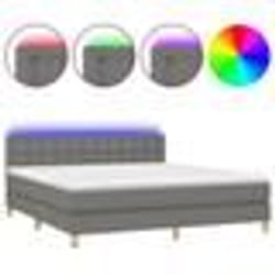 vidaXL Sommier à Lattes de Lit avec Matelas et LED Lit Rembourré Lit Double Lit Adulte de Chambre à Coucher Intérieur 3134046