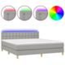 vidaXL Sommier à lattes de lit et matelas et LED Gris clair 180x200 cm - 180 x 200 cm