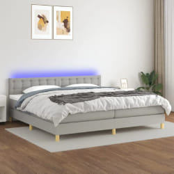 vidaXL Sommier - Gris clair 200x200 cm