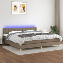 VidaXL Sommier à lattes 200x200 avec LED - Taupe