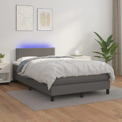 vidaXL Sommier à lattes avec matelas - Gris 120x200 cm