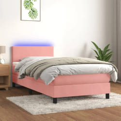 VIDAXL Lit LED Rose 90x190 cm - Velours