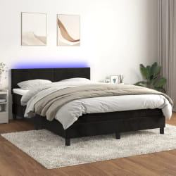 VidaXL Sommier à lattes 140x190 avec LED - Noir