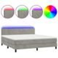 vidaXL Sommier à lattes de lit avec matelas LED Gris clair 160x200 cm - 160 x 200 cm