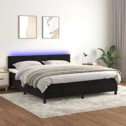 VIDAXL LED 180x200 cm - Noir