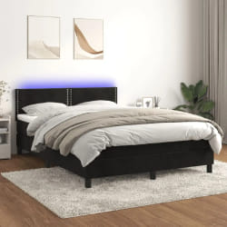 vidaXL Sommier LED - Noir 140x200 cm