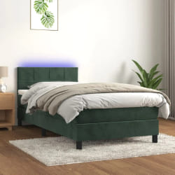 vidaXL Sommier à lattes avec LED - Vert foncé 90x190 cm