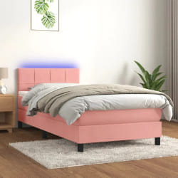 vidaXL Sommier à lattes Rose 90x190 cm LED