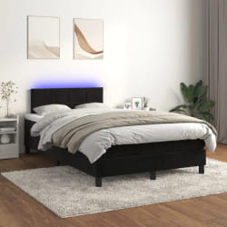 vidaXL Sommier à lattes avec matelas LED Noir 120x200 cm