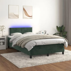 VIDAXL Sommier à lattes avec LED - Vert foncé 120x200 cm