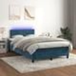 vidaXL Sommier à lattes de lit avec matelas LED Bleu foncé 120x200 cm - 120 x 200 cm