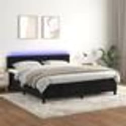 vidaXL Sommier à lattes de lit avec matelas et LED Noir 180x200 cm - 180 x 200 cm
