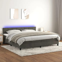 VIDAXL Sommier à lattes de Lit LED Gris foncé 200x200 cm
