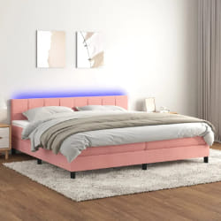 VidaXL Sommier et matelas avec LED - Rose