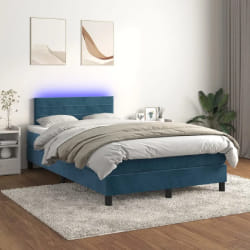 vidaXL Sommier à lattes et matelas - Bleu foncé