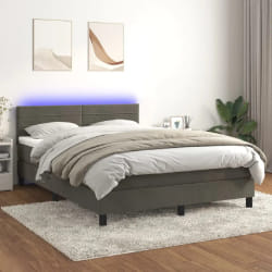 vidaXL Sommier à lattes LED Gris Foncé 140x200 cm