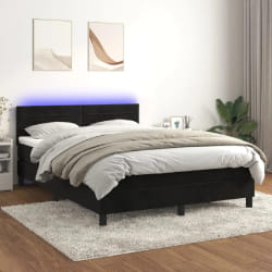 vidaXL Sommier avec matelas - Noir