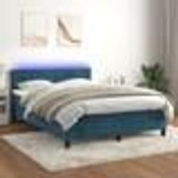 vidaXL Sommier à lattes de lit avec matelas LED Bleu foncé 140x200 cm - 140 x 200 cm