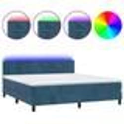 vidaXL Sommier à lattes de lit avec matelas LED Bleu foncé 180x200 cm - 180 x 200 cm