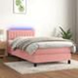 vidaXL Sommier à lattes de lit avec matelas et LED Rose 90x190 cm - 90 x 190 cm
