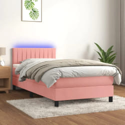 VIDAXL Sommier + matelas LED 100X200 Rose