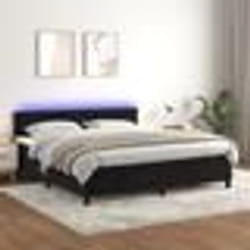 vidaXL Sommier à lattes de lit avec matelas et LED Noir 160x200 cm - 160 x 200 cm