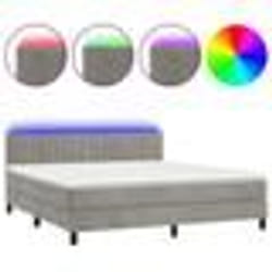 vidaXL Sommier à lattes de lit avec matelas LED Gris clair 180x200 cm - 180 x 200 cm