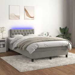 VIDAXL Sommier à lattes LED - Gris clair 120x200 cm