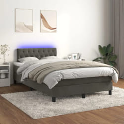 VidaXL Sommier à lattes LED - Gris foncé 120x200 cm