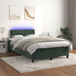 Vidaxl - Sommier À Lattes De Lit Avec Matelas Led Vert Foncé 120x200 Cm