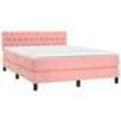 vidaXL Sommier à lattes de lit avec matelas et LED Rose 140x200 cm - 140 x 200 cm