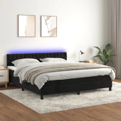 vidaXL Sommier LED 180x200 cm - Noir