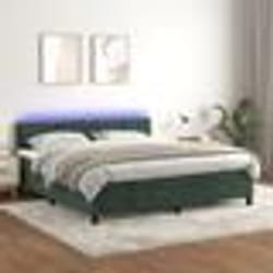 vidaXL Sommier à lattes de lit avec matelas LED Vert foncé 180x200 cm - 180 x 200 cm