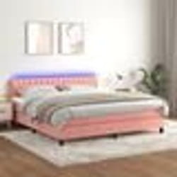 vidaXL Sommier à lattes de lit avec matelas et LED Rose 180x200 cm - 180 x 200 cm