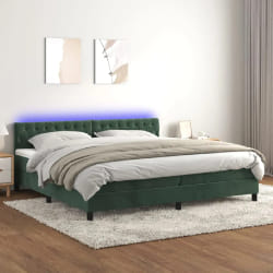 VidaXL Lit avec LED - Vert foncé