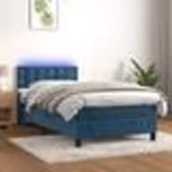 vidaXL Sommier à lattes de lit avec matelas et LED Bleu foncé 90x190cm - 90 x 190 cm