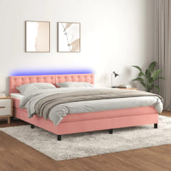 VIDAXL Sommier à Lattes de Lit LED Rose 180x200 cm