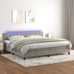 vidaXL Sommier avec matelas - Gris clair