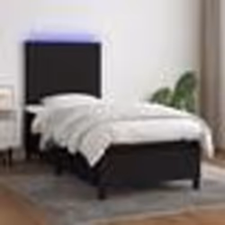 vidaXL Sommier à lattes de lit avec matelas et LED Noir 90x200cm Tissu - 90 x 200 cm