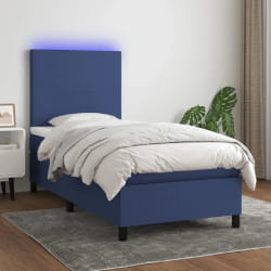 vidaXL Lit avec LED 90x200 cm Bleu