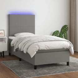 vidaXL Lit LED Gris Foncé 100x200