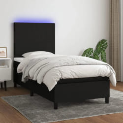 vidaXL Sommier à lattes LED 100x200 - Noir