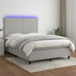 vidaXL Sommier avec matelas LED - Gris