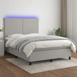 vidaXL Sommier LED Gris clair 140x200 cm