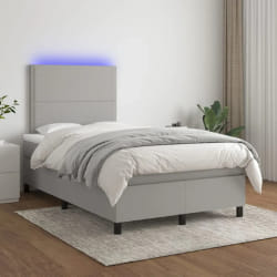VIDAXL Sommier à lattes avec LED Gris clair 120x200 cm